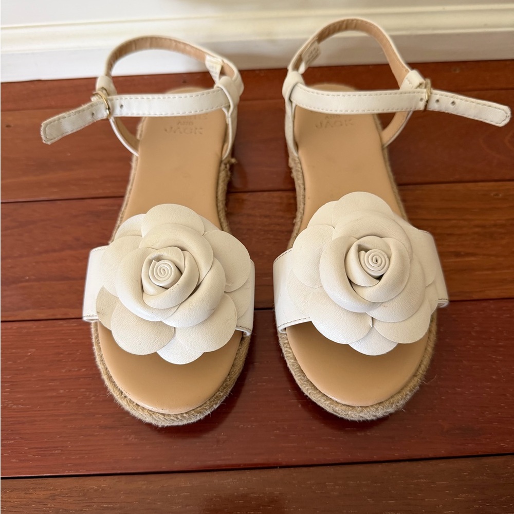 Janie and Jack White Floral Sandals